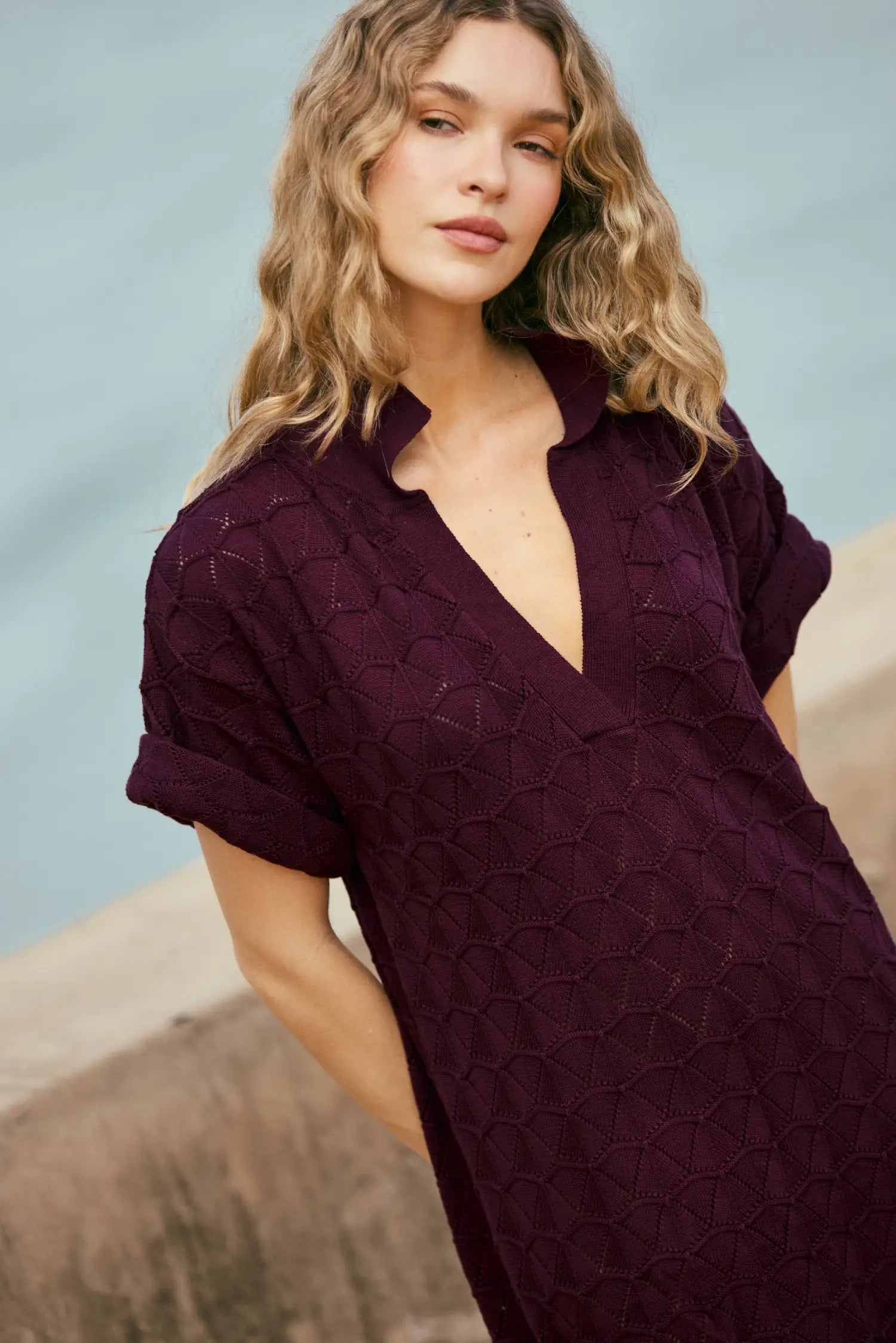 VALLARTA BURGUNDY DRESS